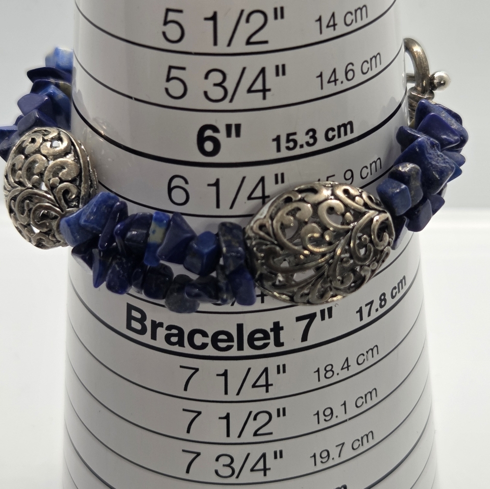 Sodalite Chip Necklace with Pendant and Coordinating Sodalite Bracelet - Picture 10 of 10